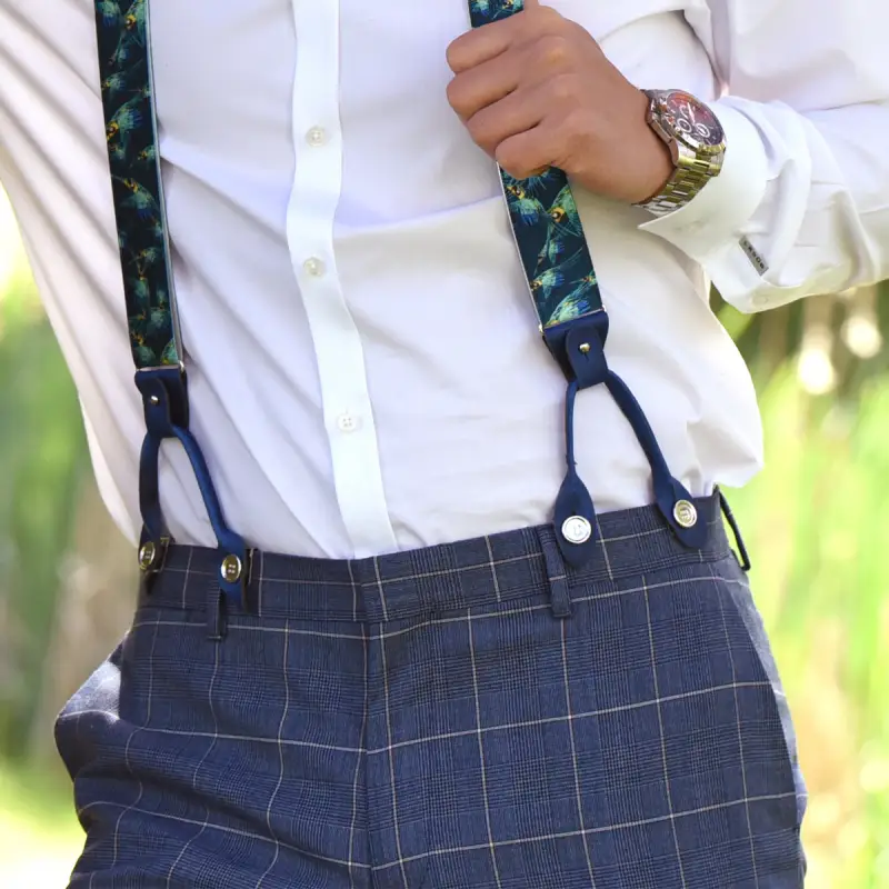 Hängslen set lösa knappar försilvrade - Bild 4