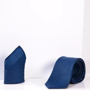 Herrset Blue Dot slips med näsduk | Marc Darcy