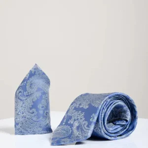 Himmelsblå Gentlemans set - Slips & Näsduk | Marc Darcy