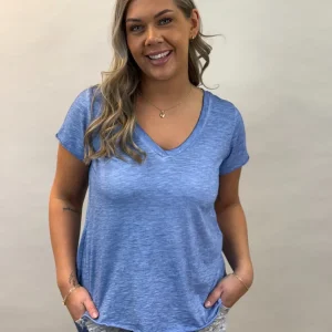 A-linjeformad t-shirt i bomull från MixbyHeart , jeansblå