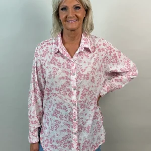 VÅRYRA! Småblommig bomullsblus med knyt nertill från Mixbyheart , rosa