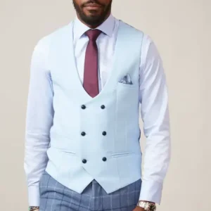 Kelvin - Väst Himmelblå Dubbelknäppt
