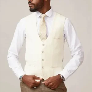 Kelvin - Väst Kräm Enkelknäppt