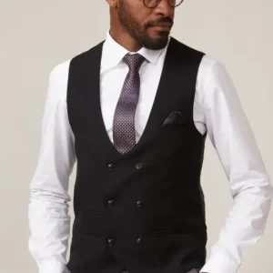 Kelvin - Väst Svart Dubbelknäppt