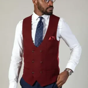Kelvin - Väst Vinröd Dubbelknäppt