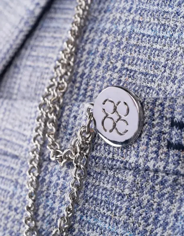 Ljusblå tredelad kostym Cavani Caridi Himmelsblå - Bild 9