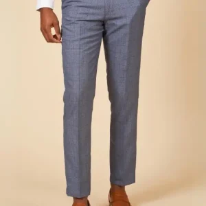 Marc Darcy - Byxor George Ljusblå Rutmönster