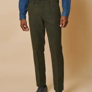 Marc Darcy - Byxor Marlow Olivgrön Tweed