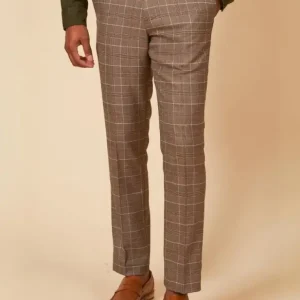 Marc Darcy - Byxor Rutmönster Beige Ray Tan