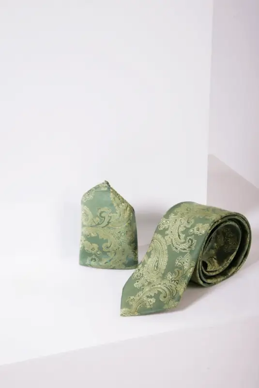 Marc Darcy Gentlemens set Green Paisley slips & bröstnäsduk