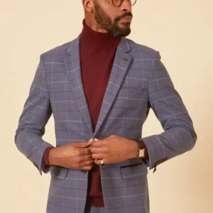 Marc Darcy - Kavaj Abbott Blue Tweed Check