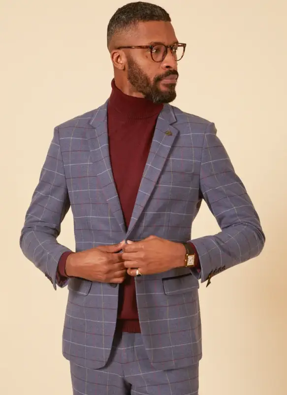 Marc Darcy - Kavaj Abbott Blue Tweed Check