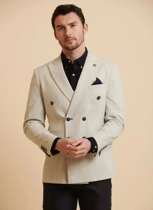 Marc Darcy - Kavaj Grant Stone Pinstripe DB - Bild 2