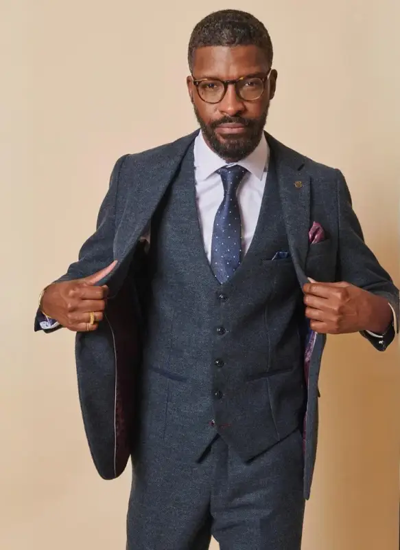 Marc Darcy - Kavaj Marlow Blå Tweed - Bild 2