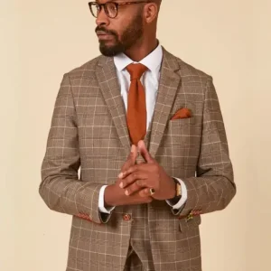 Marc Darcy - Kavaj Rutmönster Beige Ray Tan