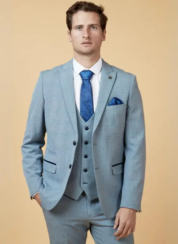 Marc Darcy - Kavaj Rutmönster Ljusblå Bromley Himmel