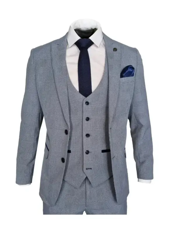 Marc Darcy - Kavaj Rutmönster Ljusblå Bromley Himmel - Bild 3