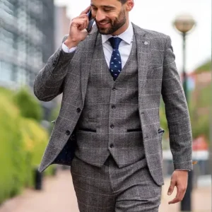 Marc Darcy - Kavaj Rutmönster Scott Grå