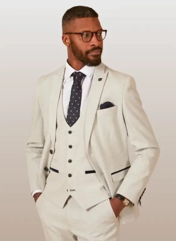 Marc Darcy - Kavaj Rutmönster Vit Bromley Stone - Bild 2