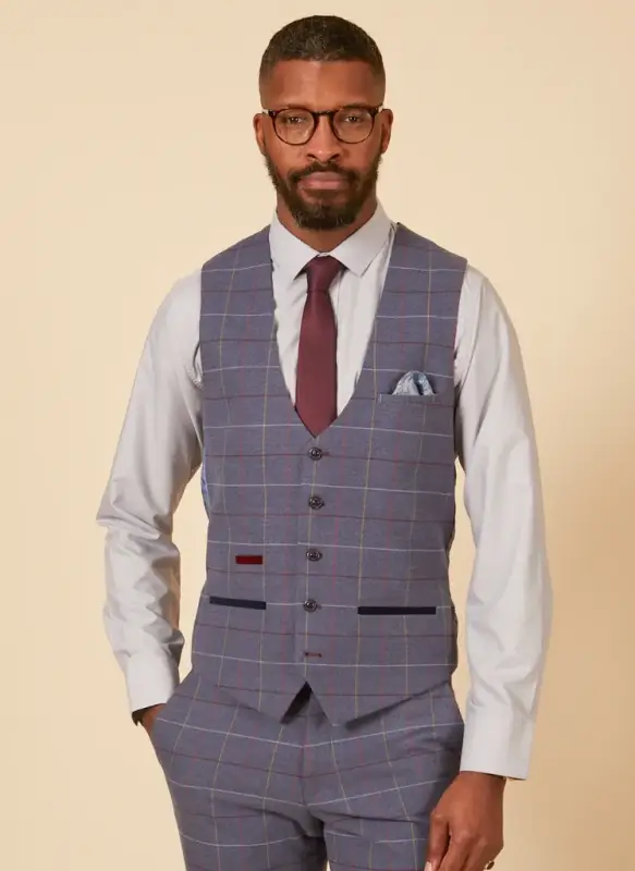 Marc Darcy - Väst Drake Ljusblå Rutig - Bild 2