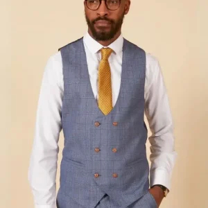 Marc Darcy - Väst George Ljusblå Rutig