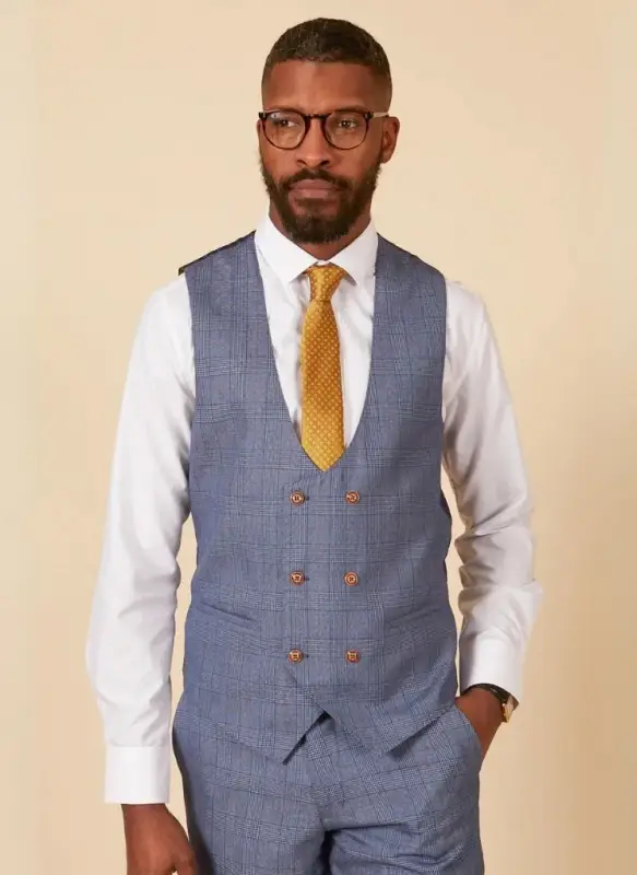 Marc Darcy - Väst George Ljusblå Rutig - Bild 2