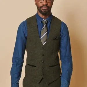 Marc Darcy - Väst Marlow Oliv Tweed
