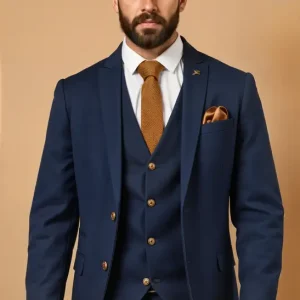 Marinblå kostym - Max Royal Blue tredelad kostym