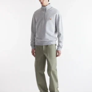 Maison Kitsuné Tröja Fox Head Patch Comfort Half Zip Sweat