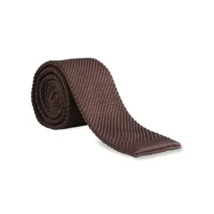 Mörkbrun Slips Stickad | Garrison Limited