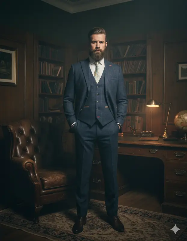 TAVERNY Admiral - Herrkostym Navy Check - Bild 3