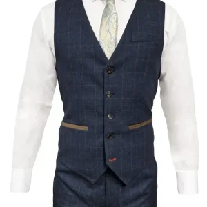 CASTLESON – Väst Admiral Check Navy