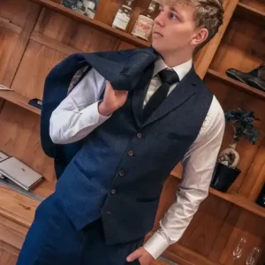 CASTLESON – Väst Chief Navy Tweed