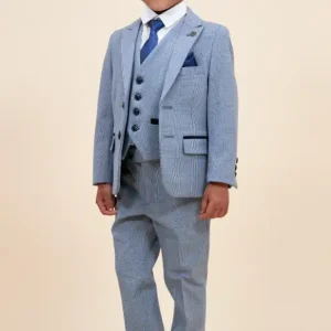 Tredelad kostym för barn – Bromley Himmelblå