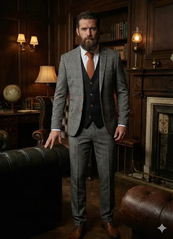 Tredelad kostym Jenson grå mix and match - Bild 3