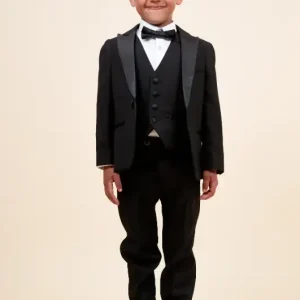 Tredelad smoking för barn – Svart