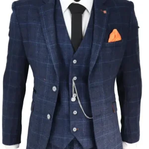 Tredubbel tweedkostym Cody Blue