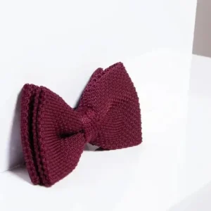 Vin-färgad Tweed Fluga | Marc Darcy - Dubbellager Tyg